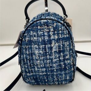 Kate spade briar lane mini tweed backpack navy blue 💙 NWOT